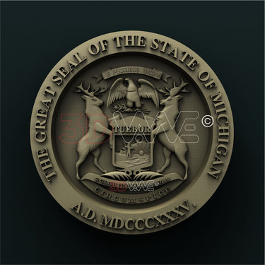 MICHIGAN STATE SEAL 3D STL 3DWave